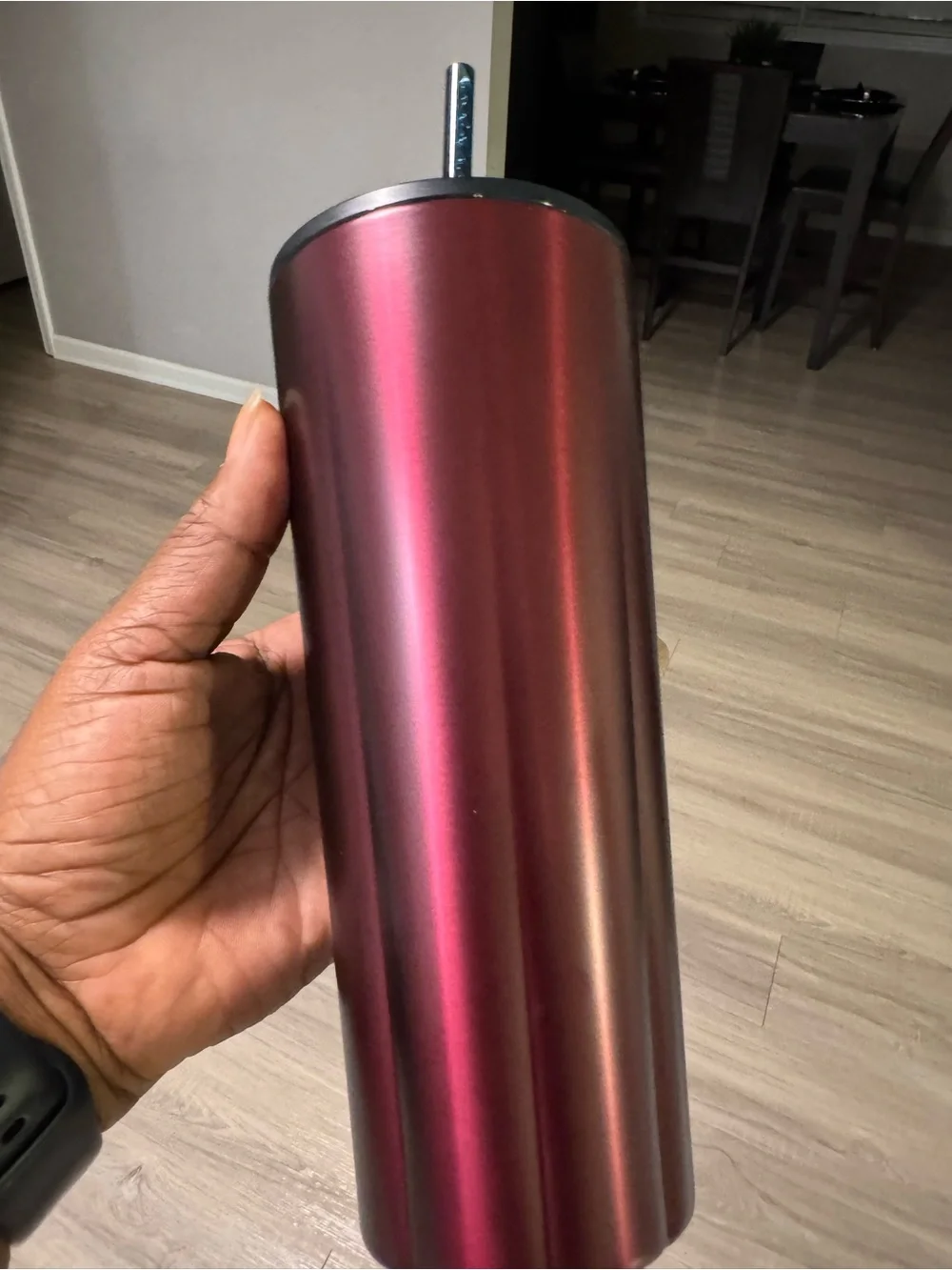 Starbucks Iridescent Teal-Blue Stainless Tumbler with Straw
